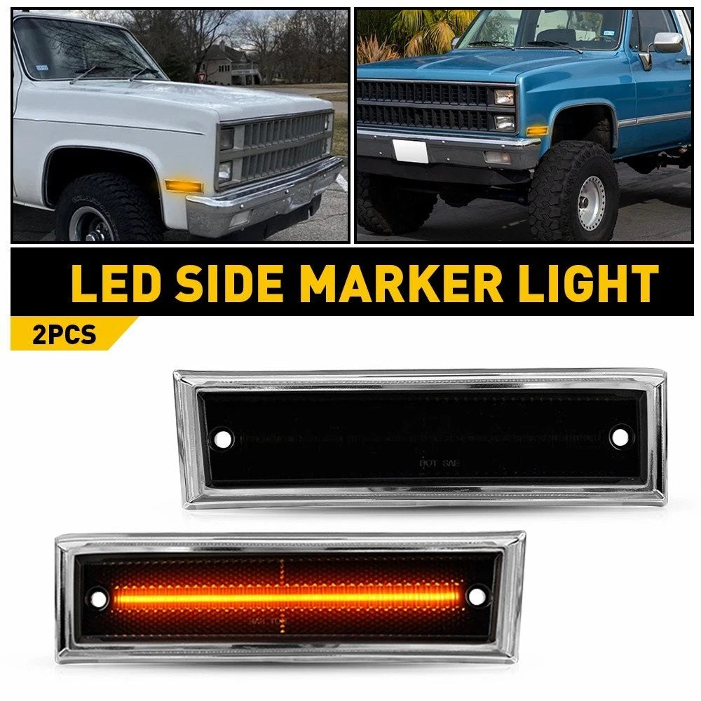 Smoked LED Side Marker Lights for Chevy K5 Blazer/Suburban C10/C20/C30 (1981–1991)