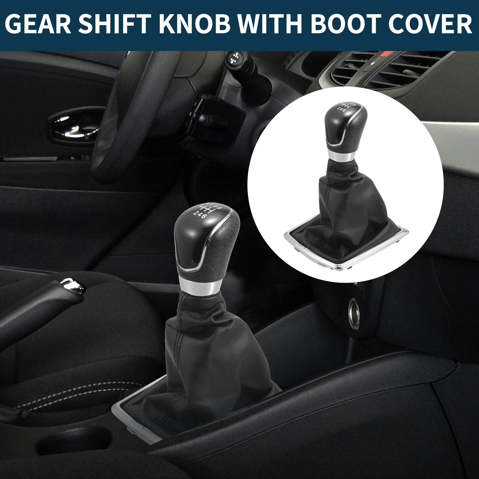 6 Speed Manual Gear Shift Knob with Cover for Ford Focus MK2 (2005–2012)