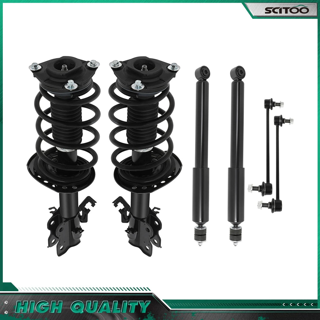 Front Struts Rear Shocks Sway Bars Kit Coil Spring for Nissan Sentra (2014–2019)