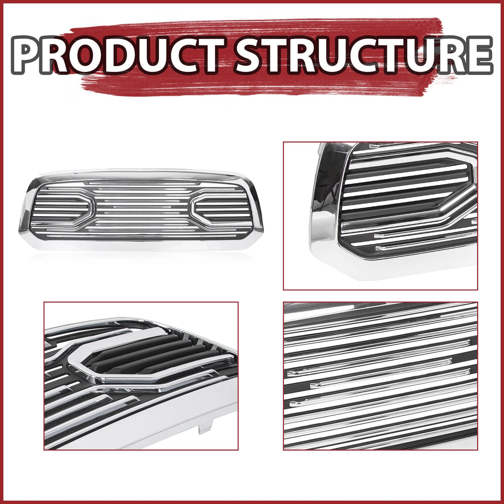 Chrome Front Bumper Grille for Dodge Ram 1500 (2013–2018)