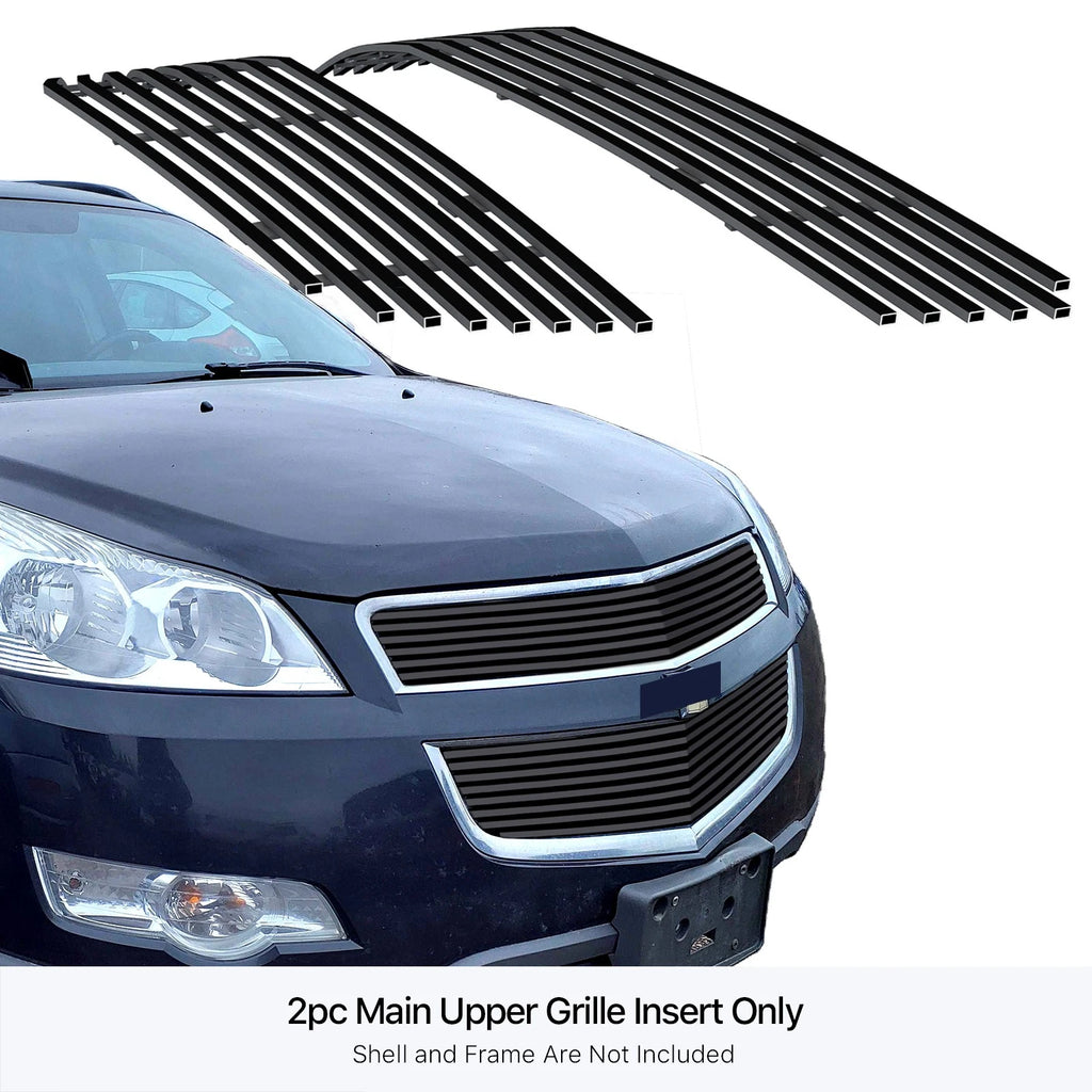 Upper Stainless Black Billet Grille Insert for Chevy Traverse (2009-2012)