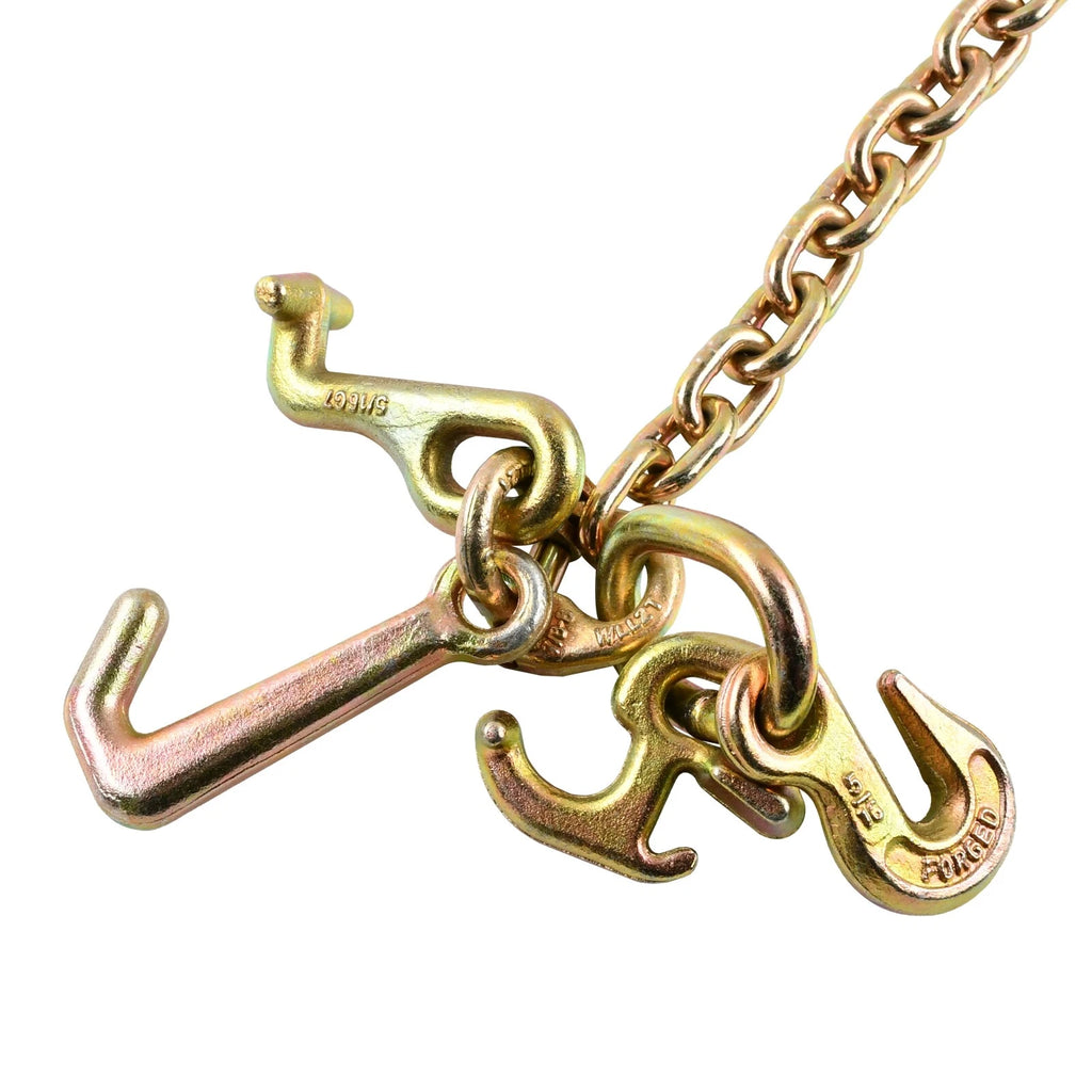 2X 5/16''x10' Transport Tow Chain for G70 (J Hook, Long Shank, Grab Hook)