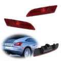 Set of 2 Red Lens Rear Bumper Side Marker Light Covers for Chrysler Crossfire
