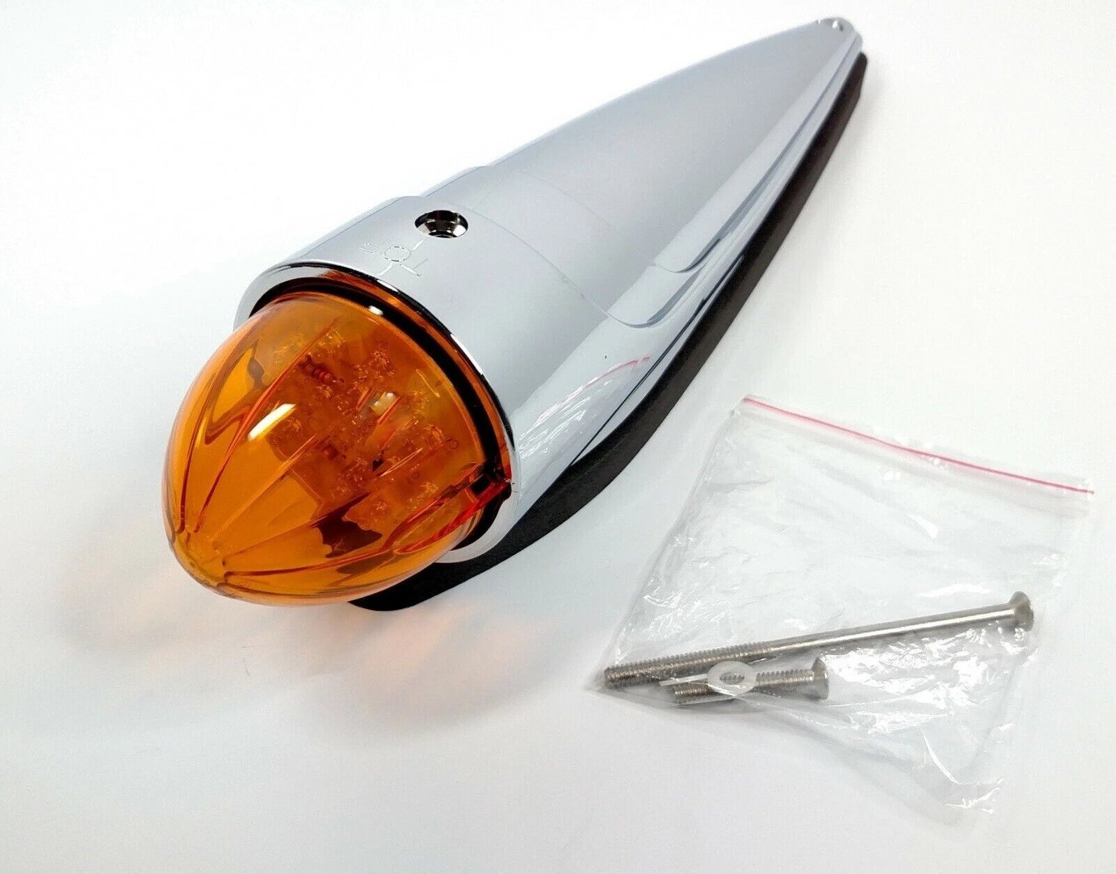Chrome Amber LED Cab Light with Bullet Watermelon Lens for Grakon 1000 (1970–1970)