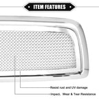 Front Grille Assembly for Dodge Ram 1500 (2009–2010) Chrome Silver Tone