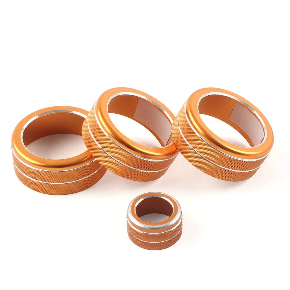 Set of 4 Console AC Climate Control Knob Ring Covers for Honda Civic (2022–2023) - Orange