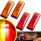 Set of 4 Red Amber LED Side Marker Lights for Truck Trailer 