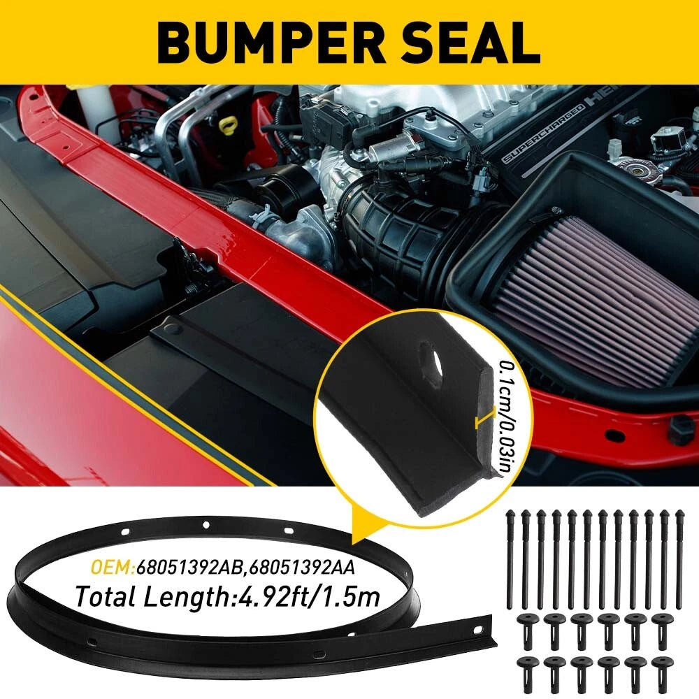 Front Hood Bumper Weatherstrip Seal for Dodge Challenger (2008–2022)