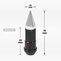 Set of 20 M12X1.5 Silver JDM Cone Wheel Lug Nuts with Spline Lock & Key