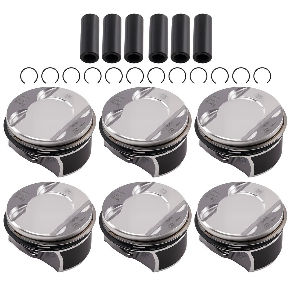 6pcs Pistons & Rings Set for VW Audi Porsche S4 S5 A6 A7 Q7 3.0 TFSI EA839