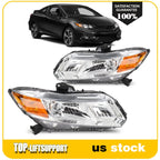 Chrome Headlight Assembly Pair for Honda Civic 4-Door Sedan (2012–2015)