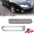 2X Clear Lens White LED Front Side Marker Lights for Pontiac Sunfire (2000–2005)
