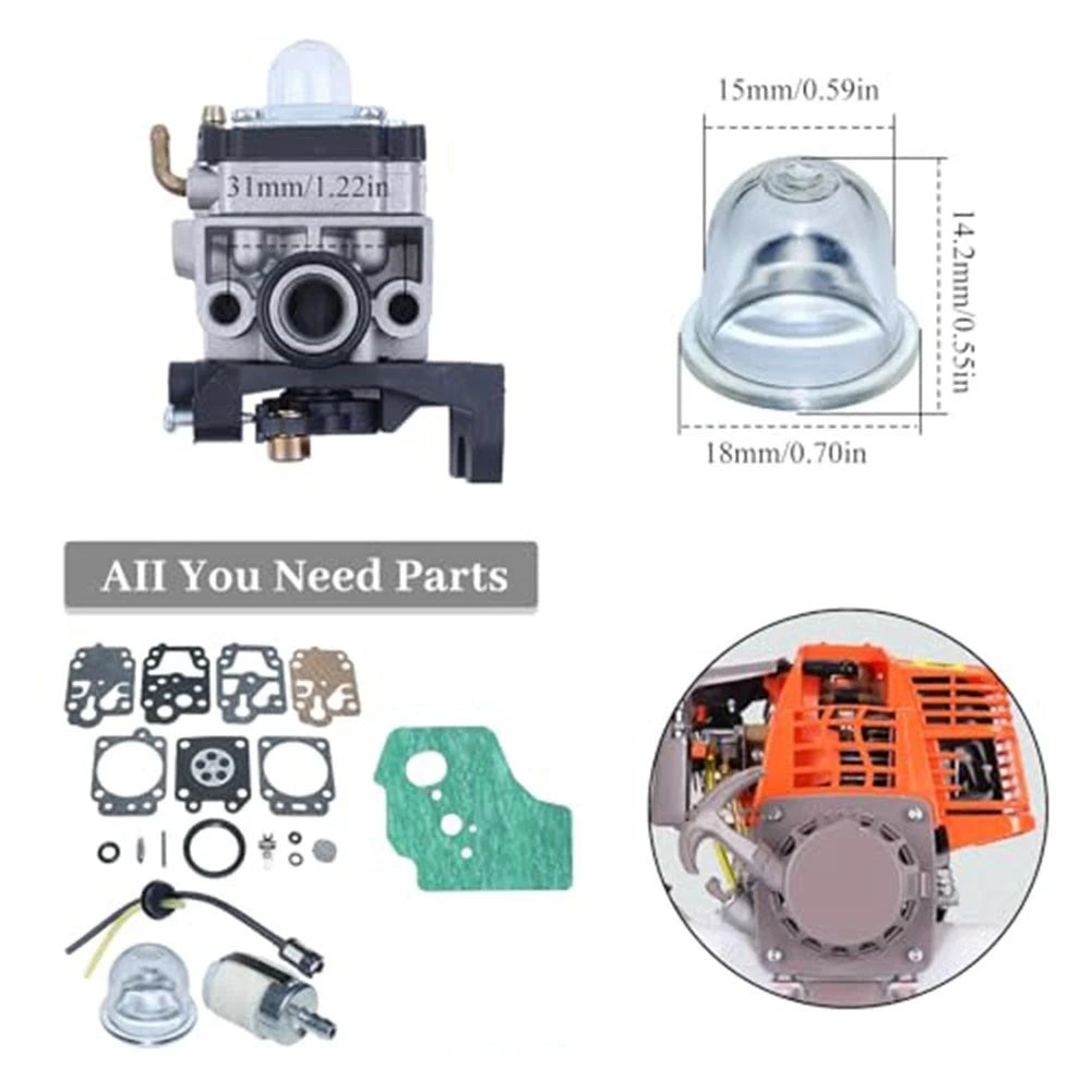Gasket and Fuel Line Assembly Set for Honda GX35 HHT35 (2000–2023)