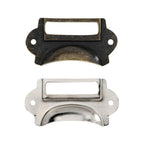Set of 6 Drawer Cabinet Frame Label Tag Shell Pull Handles