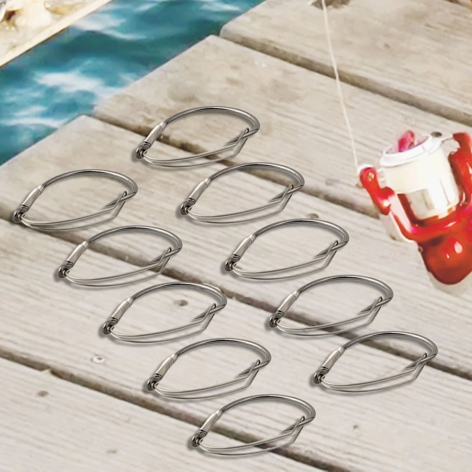 10pcs Wacky Rig Hooks for Fishing - High Carbon Steel, Weedless, Barbed