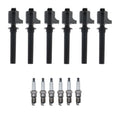 Set of 6 Ignition Coils & Spark Plugs for Ford Escape MPV (2001–2007)