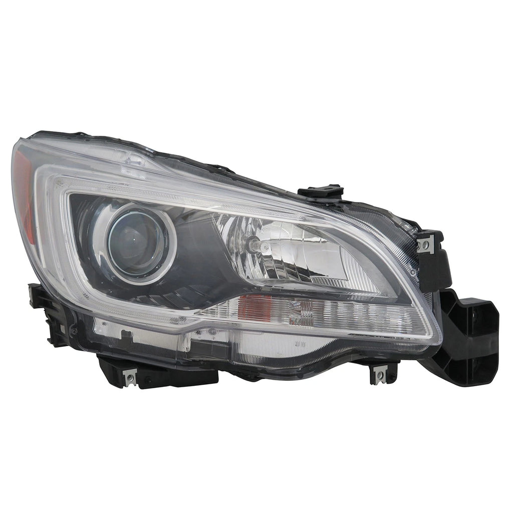 Replacement Passenger Halogen Headlight Assembly with Black Bezel for