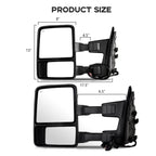 Set of 2 Chrome Power Heated Signal Towing Mirrors for Ford F250 (2008–2016)