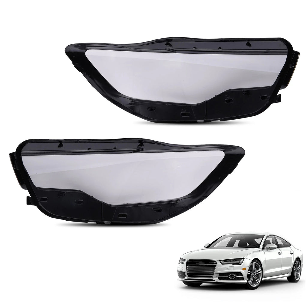 Set of 2 Headlight Lens Covers for Audi A6 C7 (2011–2015) 4G0941043E