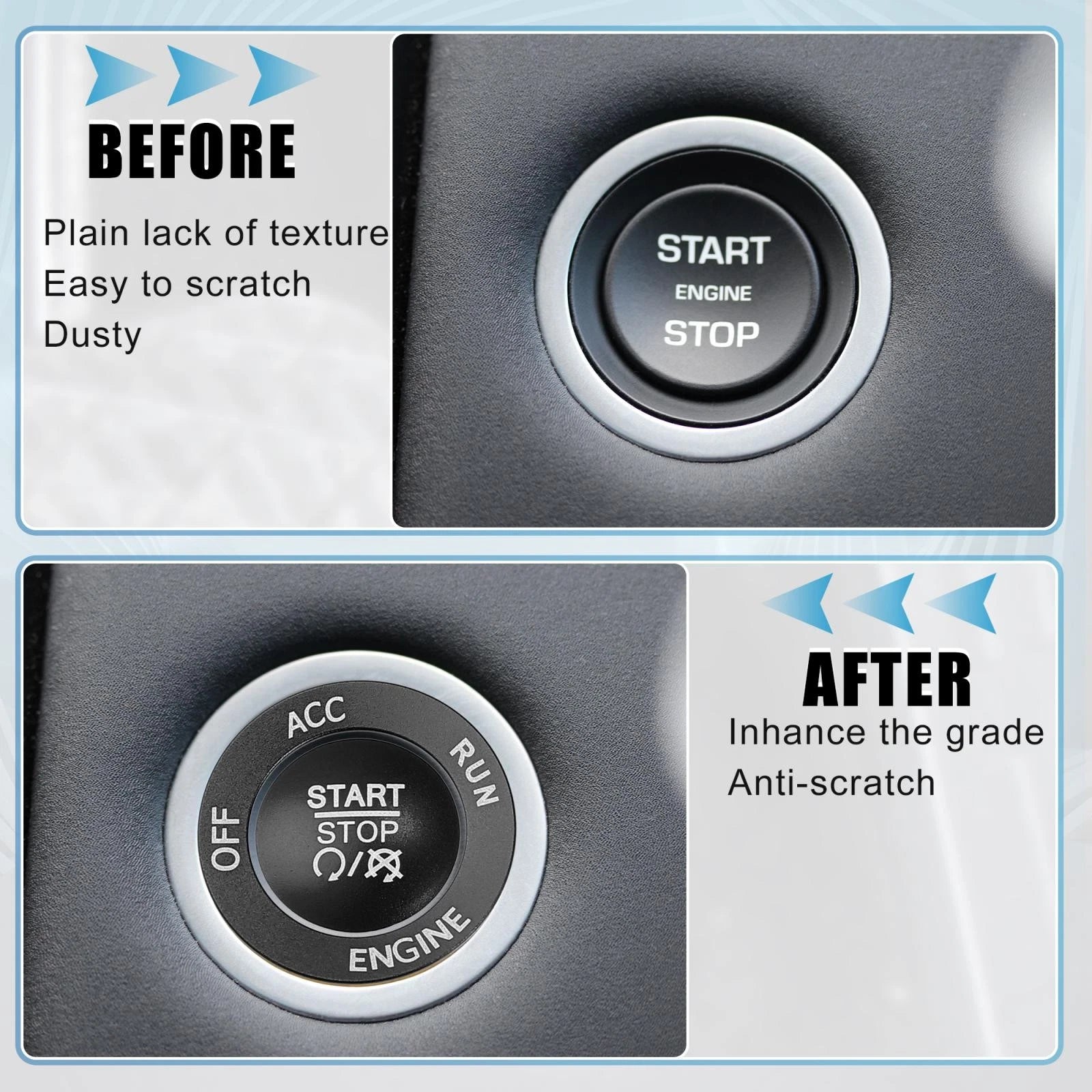 Push Start Button Cover Kit for Dodge Charger Challenger (2015–2023)