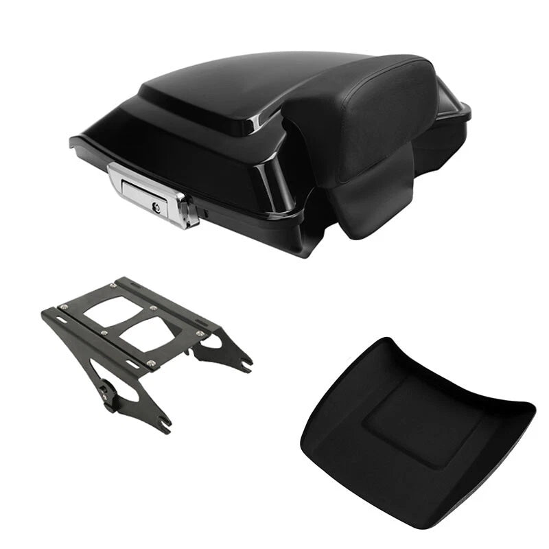 Black Razor Trunk Backrest Mounting Rack for Harley Street Glide (2014–2026)