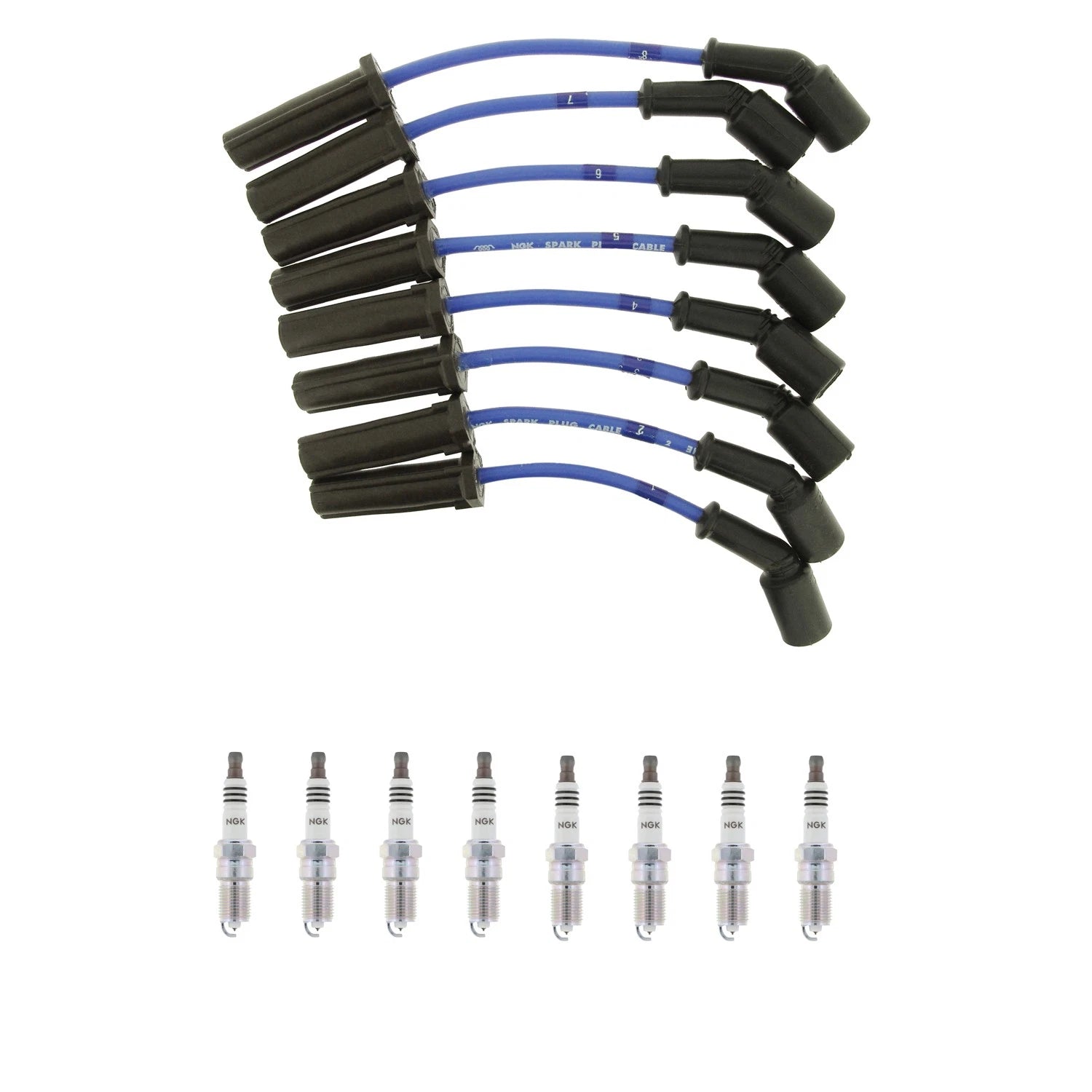 NGK Wire Set & 8 Iridium IX Spark Plugs for Colorado H3T Sierra 3500 HD (2007–2012)