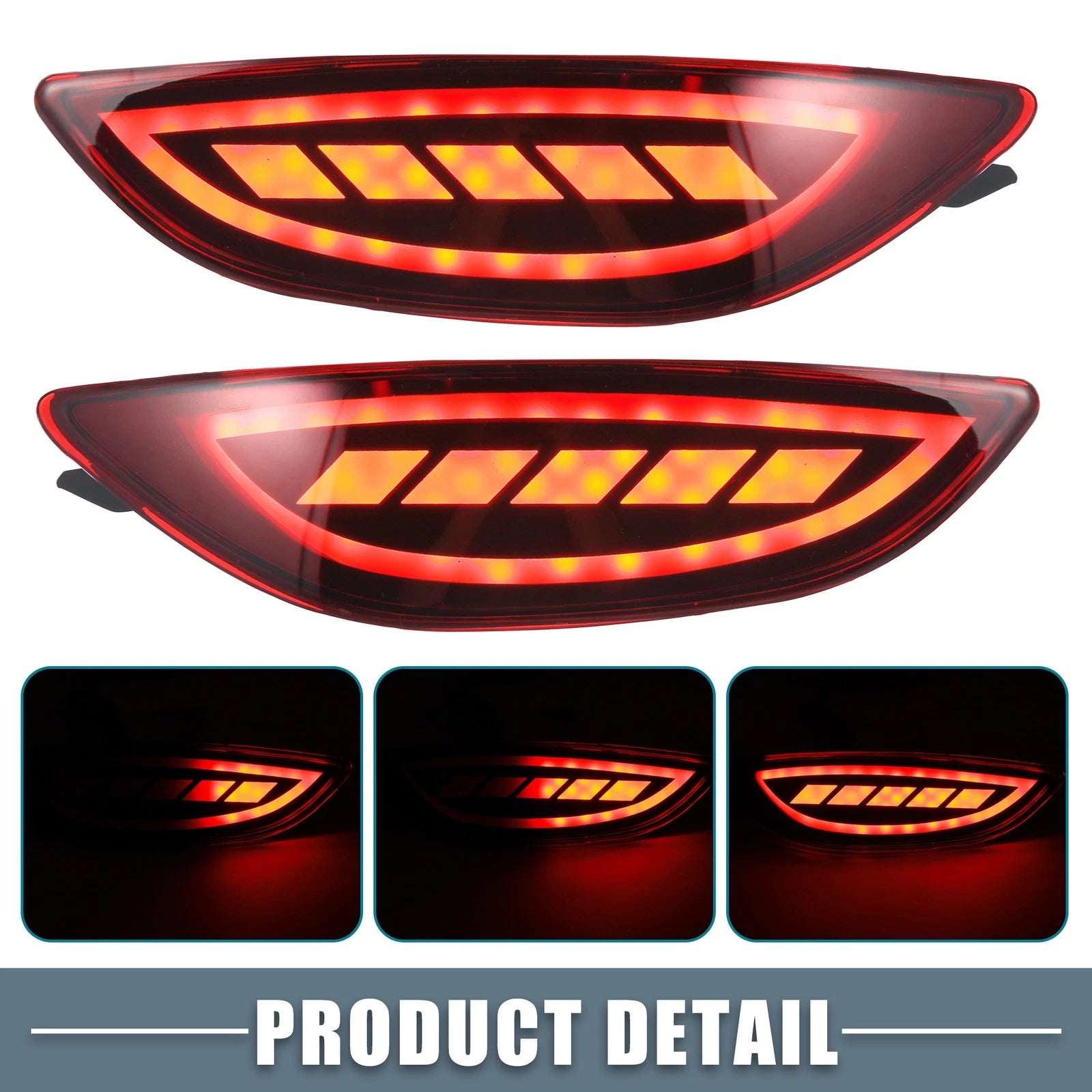LED Rear Bumper Reflector Fog Brake Turn Signal Light for Hyundai Accent (2012–2017)
