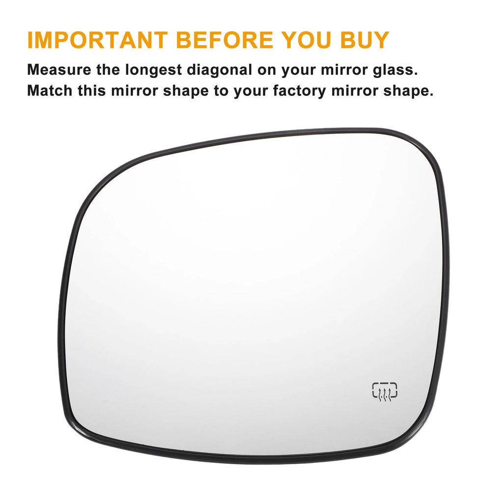Right Side Heated White Mirror Glass for Chrysler Dodge Ram 