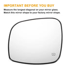 Right Side Heated White Mirror Glass for Chrysler Dodge Ram 
