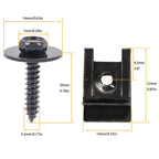 20pcs M4.2 Hex Head Screws & U-nut Clips for GMC Sierra 1500 (2014–2023)