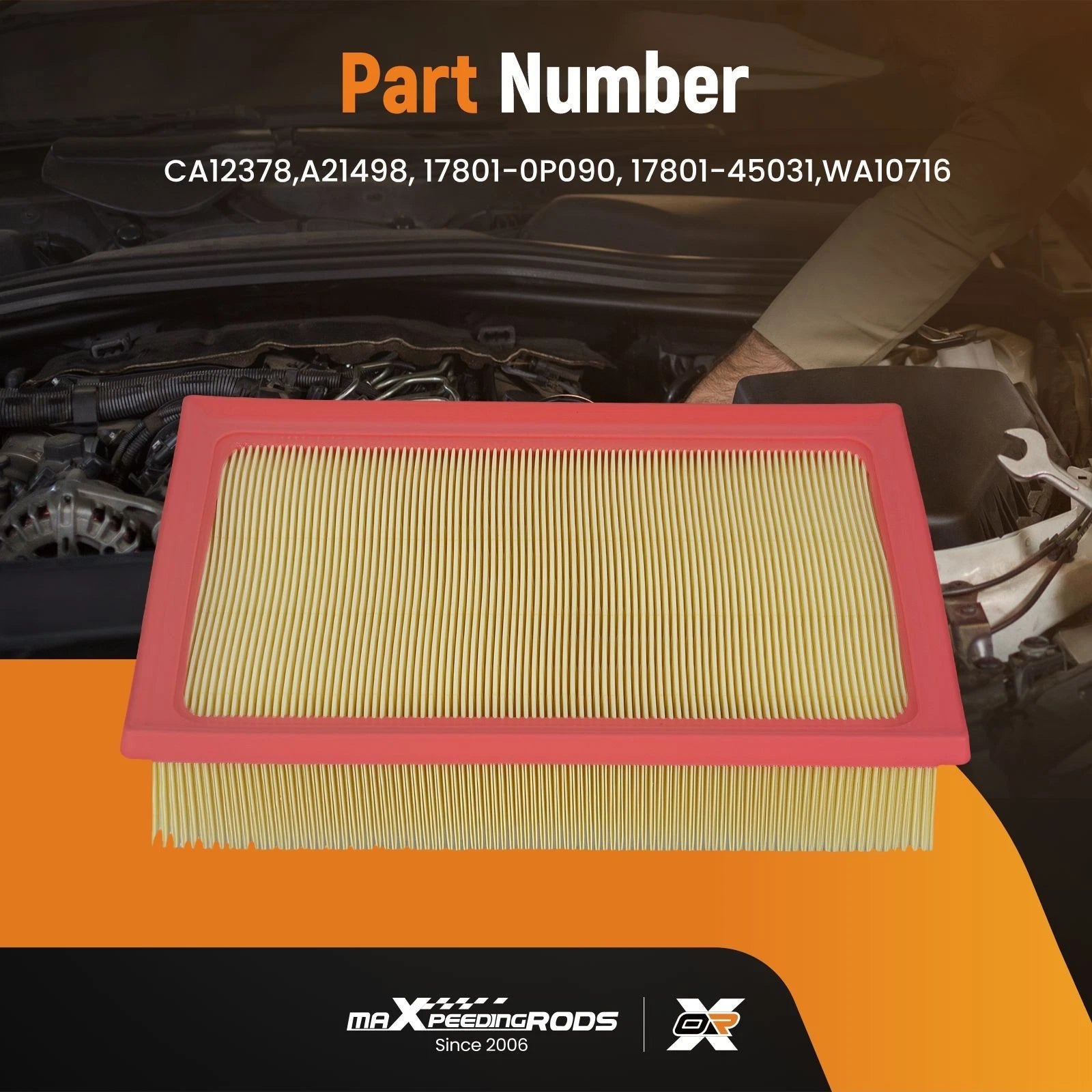 Air Filter for Toyota Highlander Hybrid (2017–2019) A21498 CA12378 WA10716