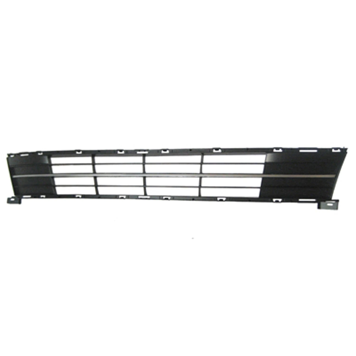 Replacement Silver Plastic Front Bumper Cover Grille w/Silver Molding