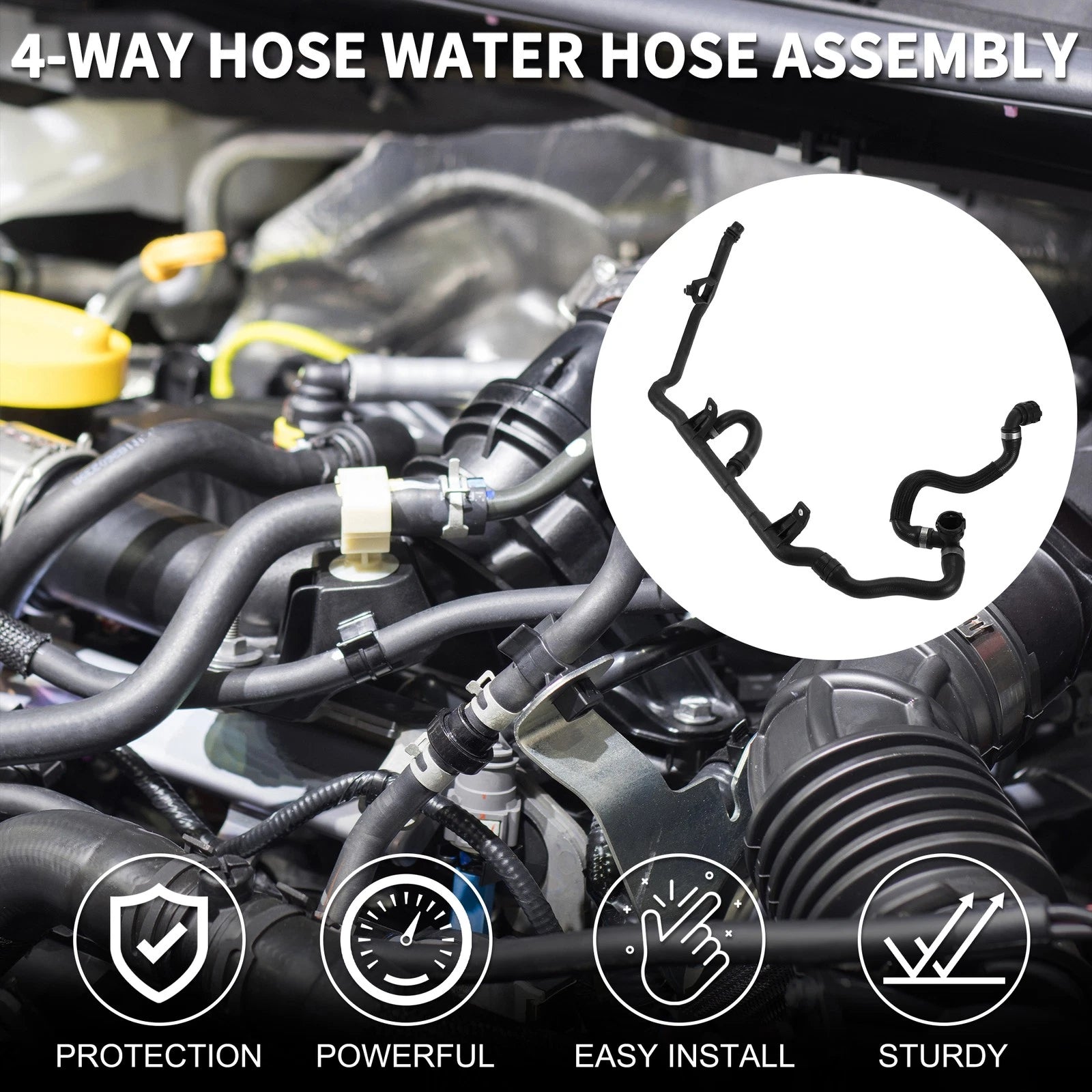 4-Way Water Hose Assembly for BMW 335i 3.0L (2007–2010) No. 17127548230