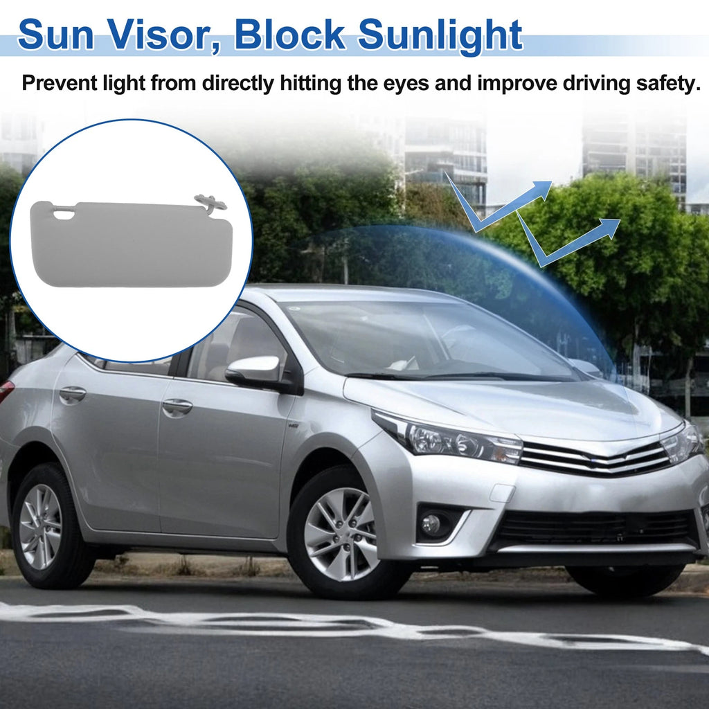 Left Side Sun Visor for Toyota Corolla (2014–2018) Replace No. 7432002B21 Gray