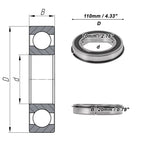 Deep Groove Ball Bearings 70x110x20mm for Scooter Skateboard (6014NR2RS)