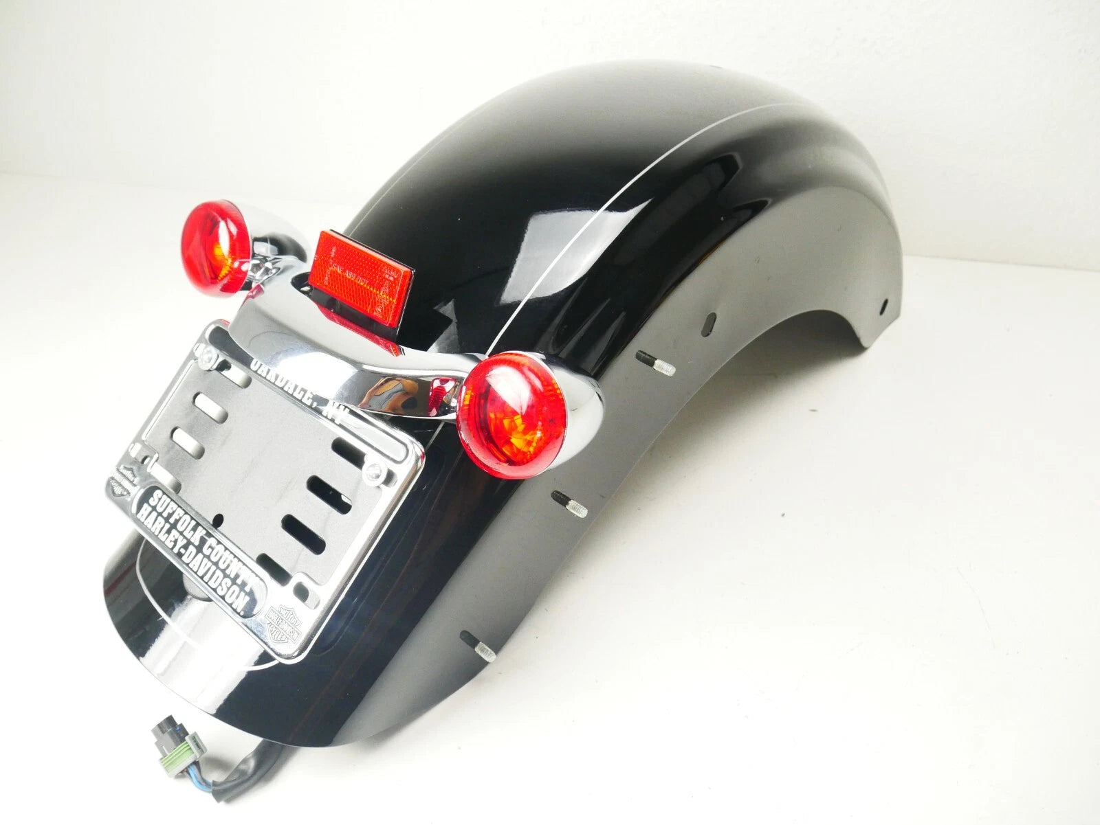 Rear Fender with Lights for Harley Touring Street Glide (2009–2023) Black Pin Stripe