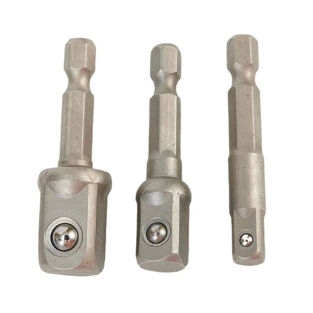Set of 3 Socket Adapter Hex Shank Drill Bits for Power Tools