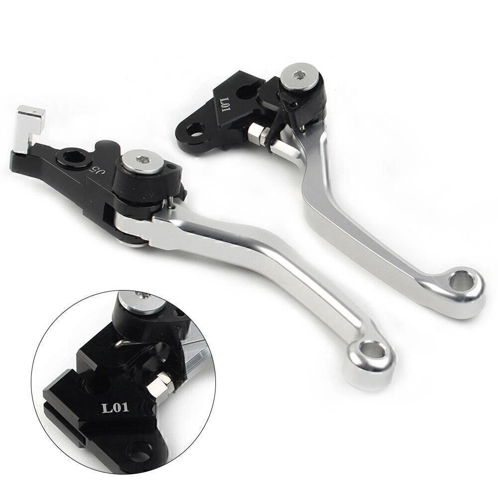 Silver Pivot Brake Clutch Levers for Honda XR250/Motard (1995–2007) CRM250R/AR (1994–1998)