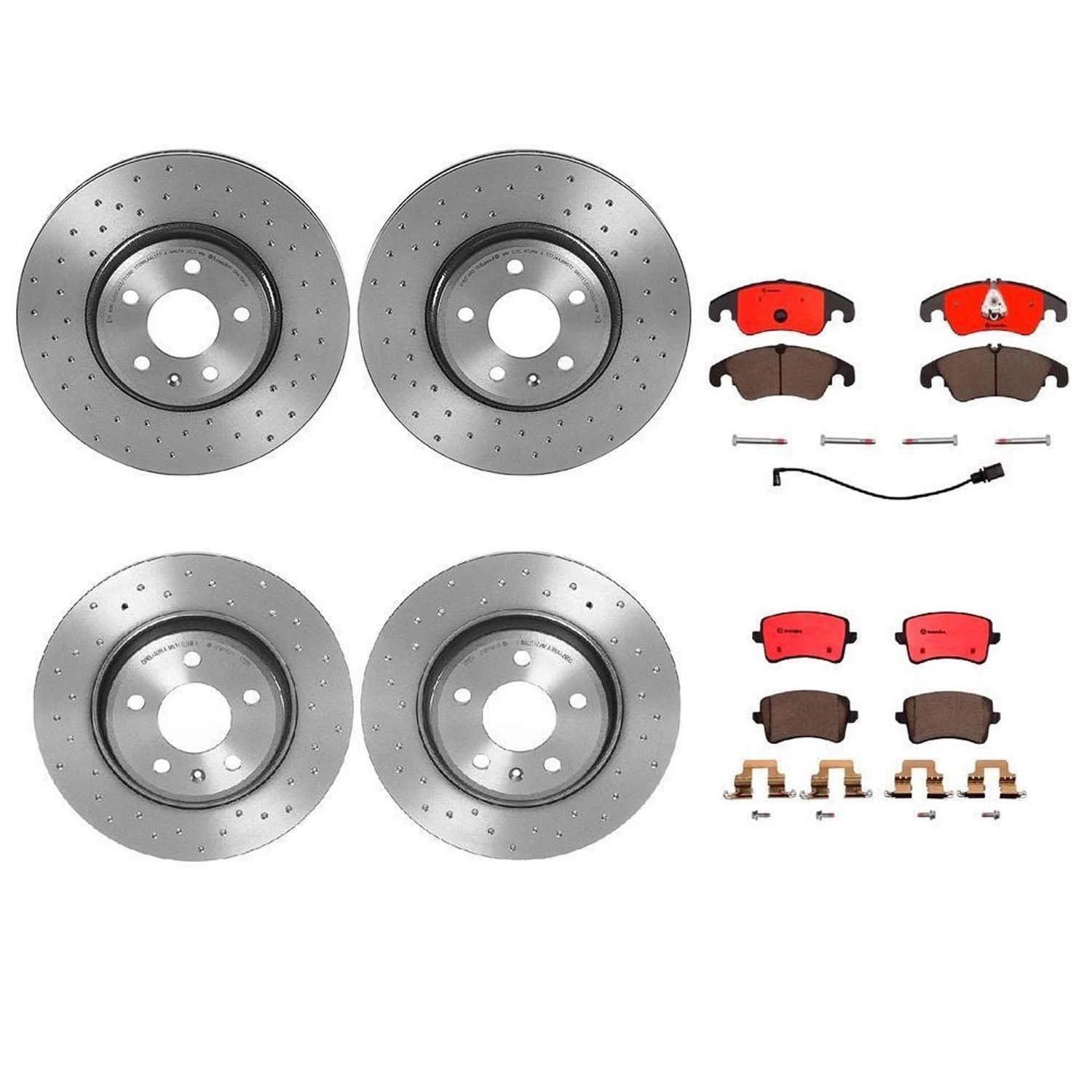 Brembo Xtra Drilled Brake Kit with Ceramic Pads for Audi A4 A5 (2010–2016)