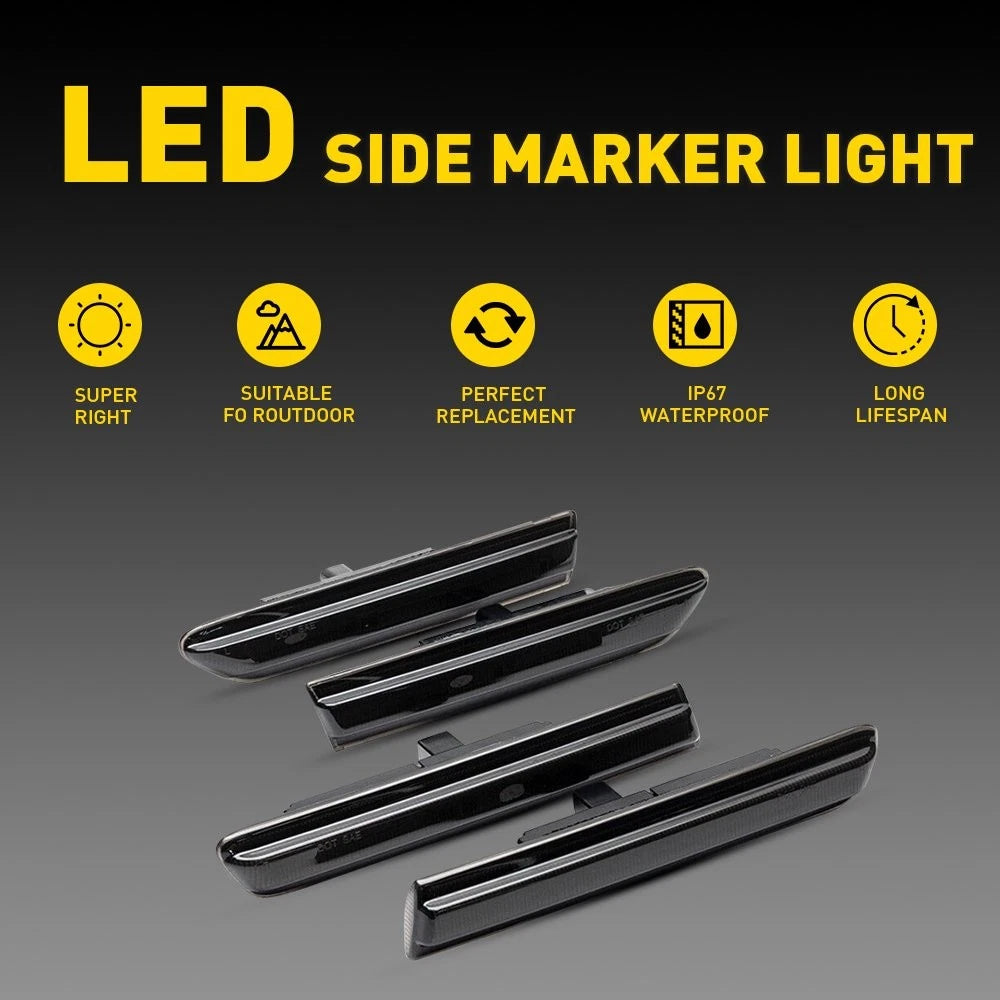 Set of 4 Smoke Lens LED Side Marker Lights for Acura TL (2004–2008)