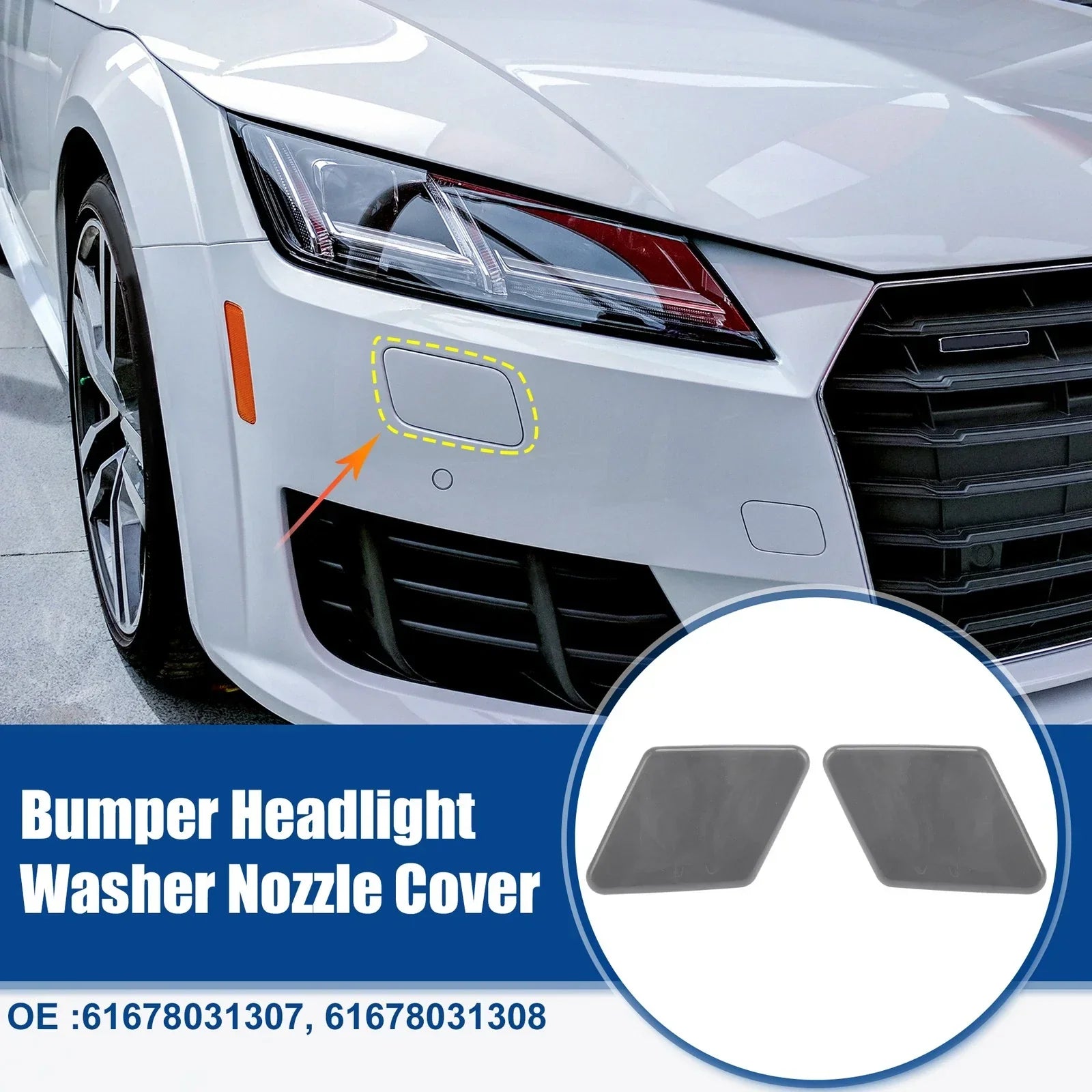 1x Pair Front Bumper Headlight Washer Nozzle Cover Cap for BMW 325i