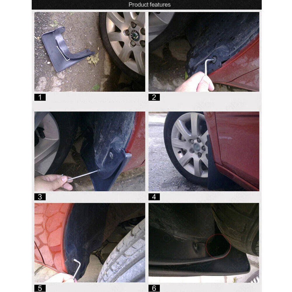 4Pcs Front Rear Mud Flaps Splash Guards Fender Cover Honda Civic (1998–2003)