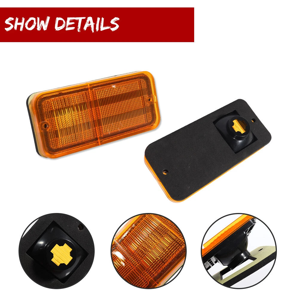 Set of 2 Front Amber Side Marker Lights for Chevrolet GMC C/K Pickup (1968–1972)