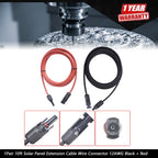 2X 10ft Solar Panel Extension Cable Wire Connector for Universal Use