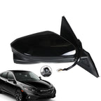 Passenger Side Mirror for Honda Civic Sedan (2016–2021) Power Heated View Camera Black
