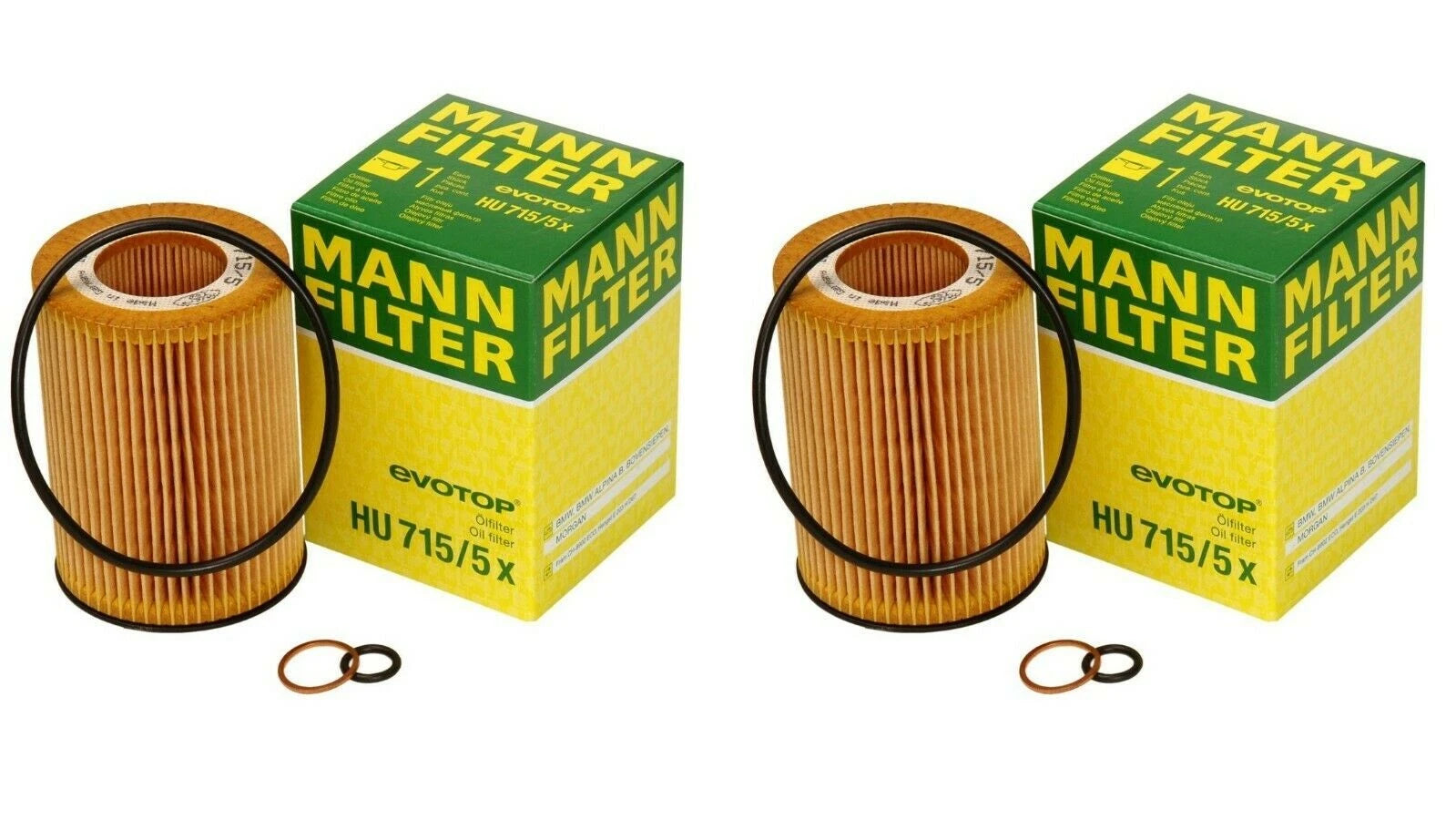 Set of 2 OEM Mann Motor Engine Oil Filters for BMW E53 E60 E63 E64 E65 E66