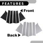 Set of 6 Car Pillar Window Trim Covers for Chevrolet Malibu (2016–2021) Black Carbon Fiber