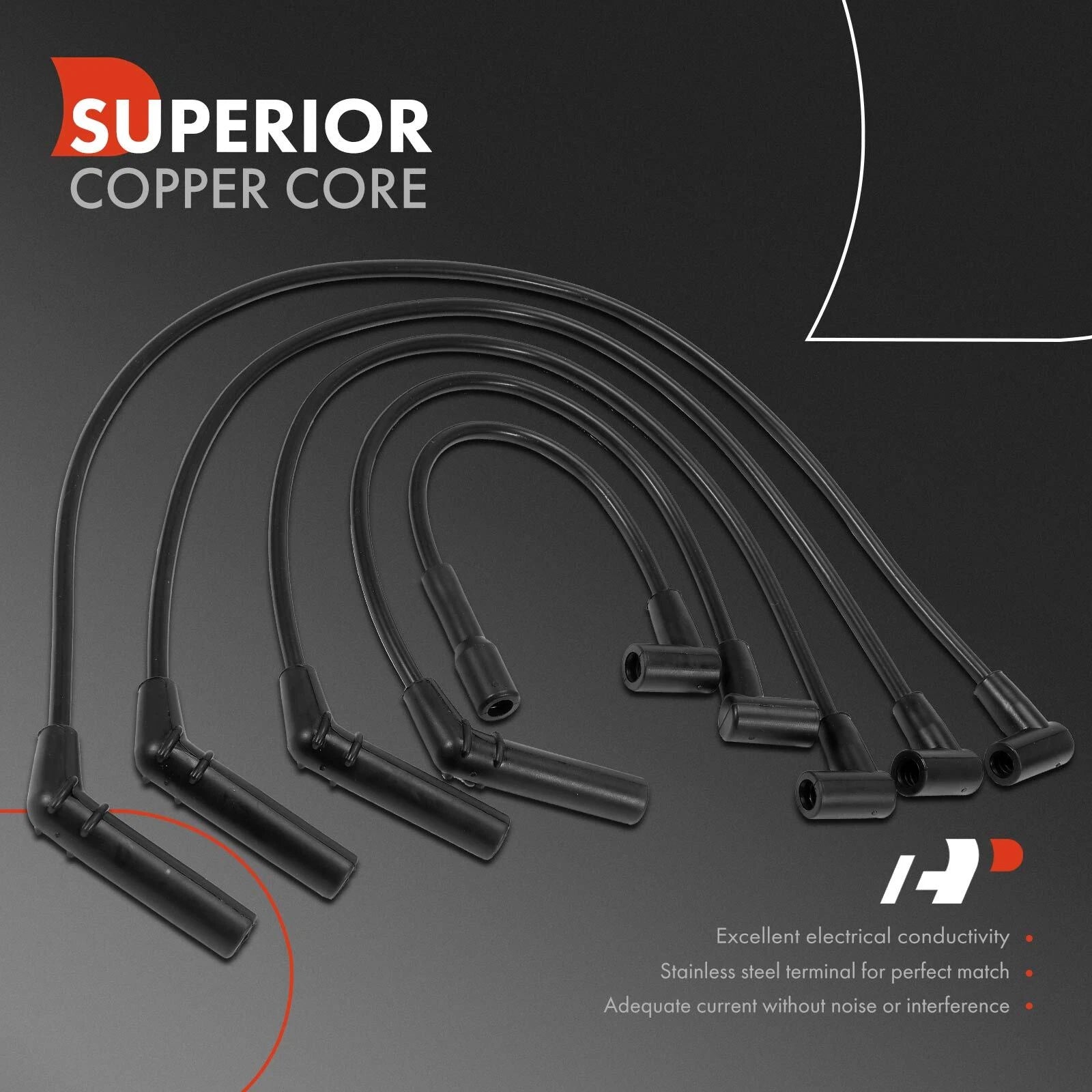 5 Spark Plug Wire Set for Chevy Geo Spectrum Isuzu Stylus Pontiac (1989–1993)