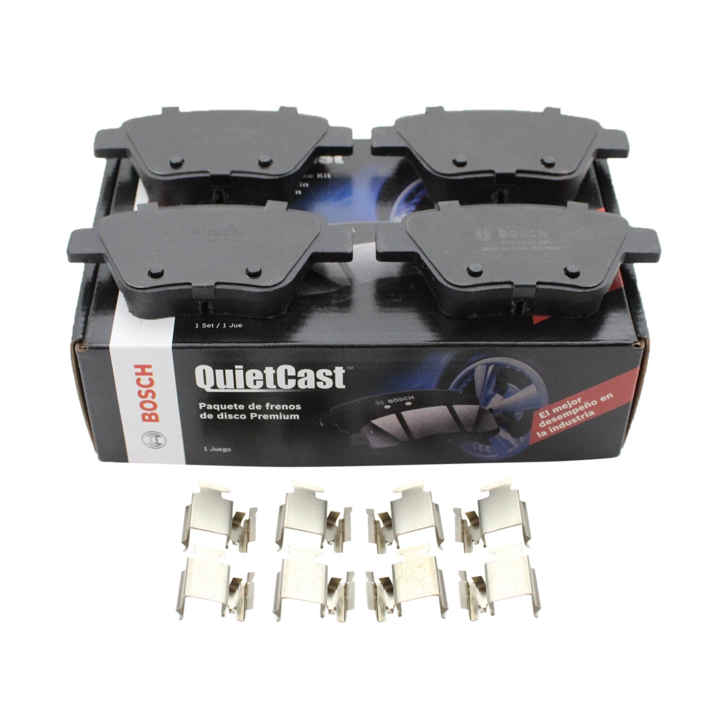 Set of 4 Bosch QuietCast Rear Ceramic Brake Pads for A3 Quattro A4 Eos Golf GTI Passat (2006–2016)