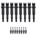Set of 8 Ignition Coils & Spark Plugs for BMW E60 E64 550i V8 (2006–2010)